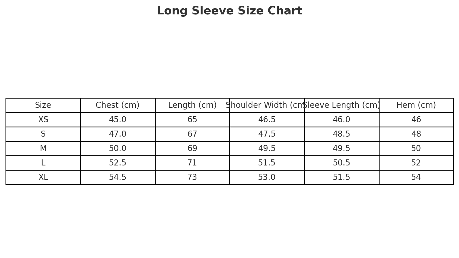 Size Chart