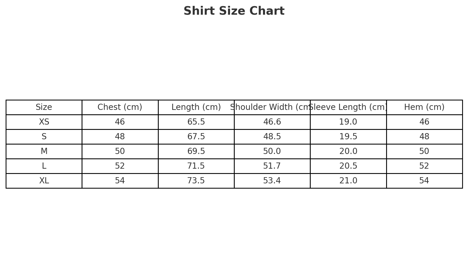 Size Chart