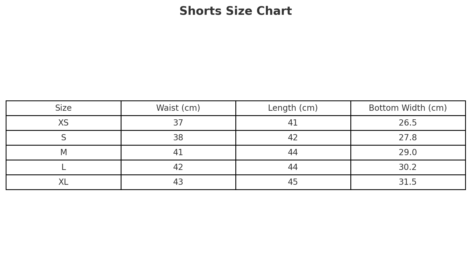 Size Chart