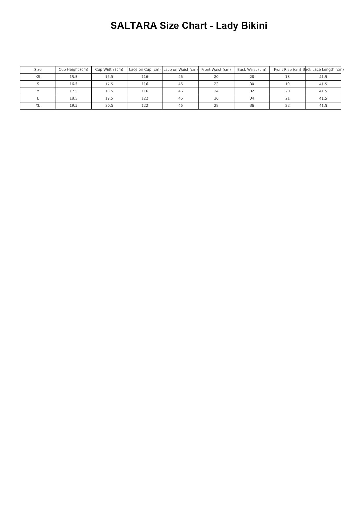 Size Chart